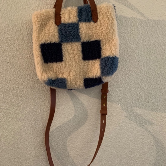 NWT Madewell Small Transport Crossbody in Checkered Shearling - Picture 4 of 6